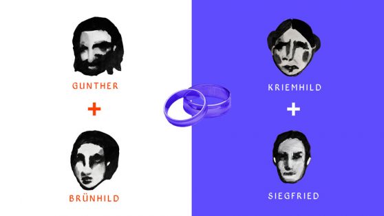 Collage NiIbelungen Motion Design Splitscreen Ölfarbe Ehe Heirat Ring Erklärfilm