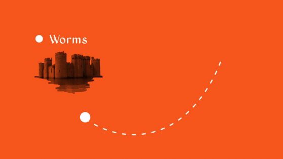 Collage NiIbelungen Motion Design rot Burg Worms historisch Erklärfilm